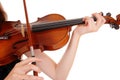 Closeup of violin playing. Royalty Free Stock Photo