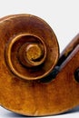 Closeup of a violin scroll