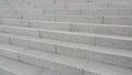 Closeup vire of grey concrete stairs with dark concrete lines on footsteps