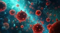 Closeup virus blood cells background