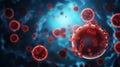 Closeup virus blood cells background