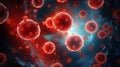 Closeup virus blood cells background