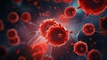 Closeup virus blood cells background