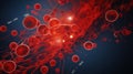 Closeup virus blood cells background