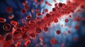 Closeup virus blood cells background