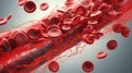 Closeup virus blood cells background