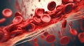 Closeup virus blood cells background