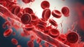 Closeup virus blood cells background