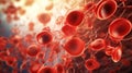 Closeup virus blood cells background