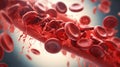 Closeup virus blood cells background