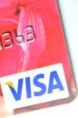 Closeup of VISA credit card