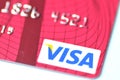 Closeup of VISA credit card
