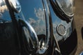 Closeup of a volkswagen beetle classic car front Royalty Free Stock Photo