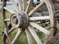 Closeup of a Wagon Wheel Royalty Free Stock Photo