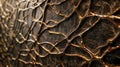 A closeup of a wall made from bioinspired materials shows a stunning pattern of intertwined vines and branches creating