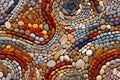 Closeup of wall rocks and pebbles in a mosaic reef