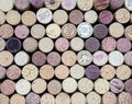 Closeup of a wall of used wine corks Royalty Free Stock Photo