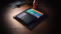 CloseUp of a Wallet with Payment Cards.Generated image Royalty Free Stock Photo