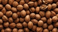 closeup walnuts seamless background AI generative