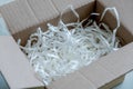 Closeup Waste paper in the box to prevent shock Royalty Free Stock Photo