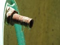 Water Leaking or dropping from old rusted pipe Royalty Free Stock Photo