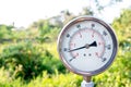 Closeup of a water pressure meter, Water gauge Royalty Free Stock Photo