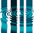 Closeup of water ripple and graphic pattern after a drop is splashed into puddle. Creative copyspace and background of Royalty Free Stock Photo