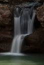 Closeup of the waterfall at the Hocking Hills State Park on a beautiful spring afternoon Royalty Free Stock Photo