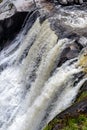 Closeup of waterfall. Powerful waterfall falling forcefully. Magnificent and powerful waterfall. High Force Waterfall