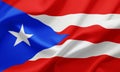 Closeup Waving Flag of Puerto Rico Royalty Free Stock Photo