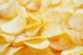 Closeup wavy potato chips