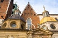 Closeup Wawel Cathedral in Kracow, Poland. Architecture. Royalty Free Stock Photo