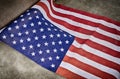 Closeup of weathered American flag Royalty Free Stock Photo