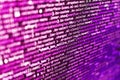Closeup of Web Code on Computer LED Screen. Displaying program code on computer. New technology revolution. Background of software Royalty Free Stock Photo