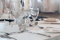 Closeup of wedding place setting