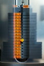 Closeup of weight stack with orange Royalty Free Stock Photo