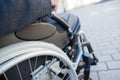 Closeup of wheelchair wheel