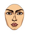 Woman face. Vector drawing icon Royalty Free Stock Photo