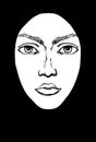 Woman face. Vector drawing icon Royalty Free Stock Photo
