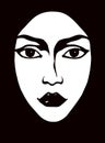 Woman face. Vector drawing icon Royalty Free Stock Photo