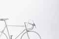 Closeup of white bicycle part isolated on background. 3D rendering