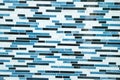 Closeup of white brick wall with blue paint Royalty Free Stock Photo