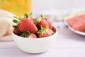 Strawberries and orange juice Royalty Free Stock Photo