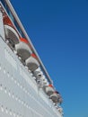 Closeup of a white cruise ship Royalty Free Stock Photo