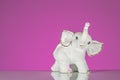 Closeup of white elephant made of porcelain Royalty Free Stock Photo