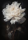 Enchanting Elegance: A Closeup of a Voluminous White Flower on a