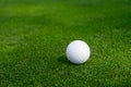 Closeup of white golf ball on a putting green Royalty Free Stock Photo