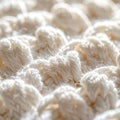Closeup of White Knitted Yarn Texture Royalty Free Stock Photo