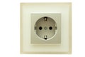 Closeup of a white plastic european power socket Royalty Free Stock Photo