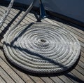 Rope coiled on a deck